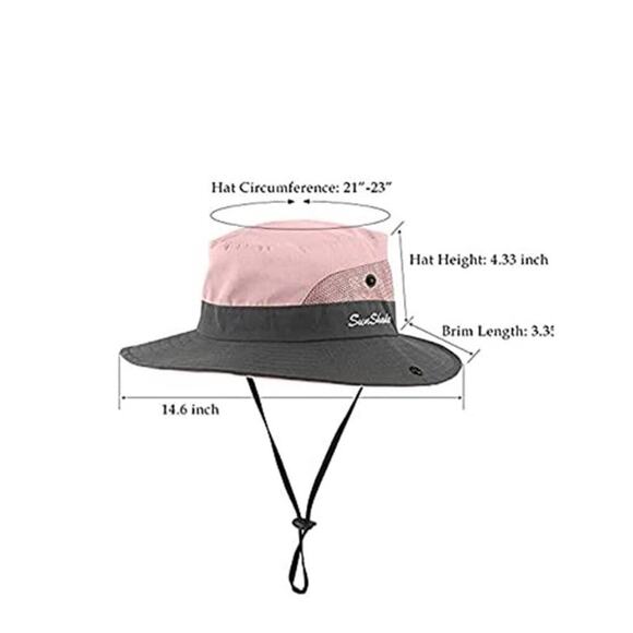 2 Pack Summer Sun-Hat Ponytail - Outdoor UV-Protection Mesh Wide Brim Foldable main image 6